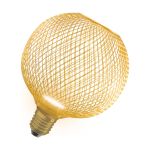 Osram Decor Flat Lamp In Metal Housing LED E27 Globe Frosted Gold 3.5W 300lm - 827 Extra Warm White | Replaces 25W