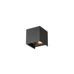 D'Lite Wall Light Nova Aluminium Black Up & Down 4.9W 480lm - 830 Warm White | IP54 - Adjustable Beam Angle