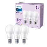 Multipack 3x Philips Bulb LED E27 Pear Frosted 13W 1521lm - 840 Cool White